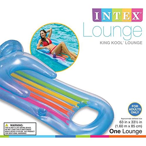 Intex King Kool Lounge Inflatable Swimming Pool Lounger with Headrest (Pair)