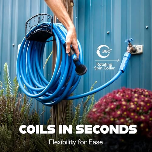 INVICTUS Garden Hose 50Ft x 5/8 in. Sprayer Nozzle Included, 2-Layer Heavy Duty Drinking RV Water Hose 50 Ft, Flexible, Lightweight, NON Expandable, Kink Resistant, Easy Connect Fittings, 400 PSI