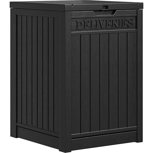 YITAHOME 60 Gallon Large Package Delivery and Storage Box, Double-Wall Resin Outdoor Package Delivery and Waterproof Deck Box for Porch, Curbside, 8.5 Cubic feet, Brown