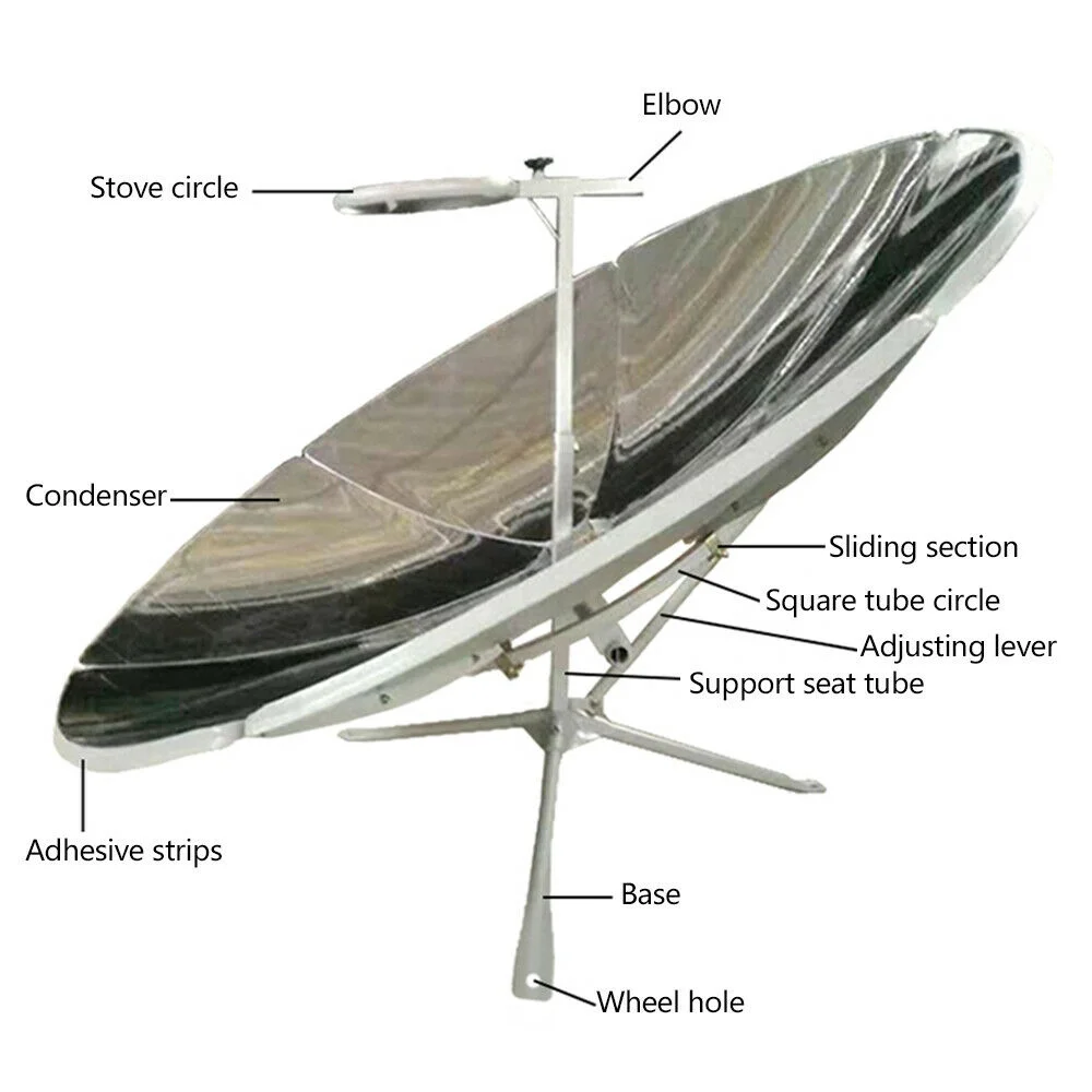 MIDUO Parabolic Solar Cooker Stoves 150 cm Diameter For Camping Outdoor