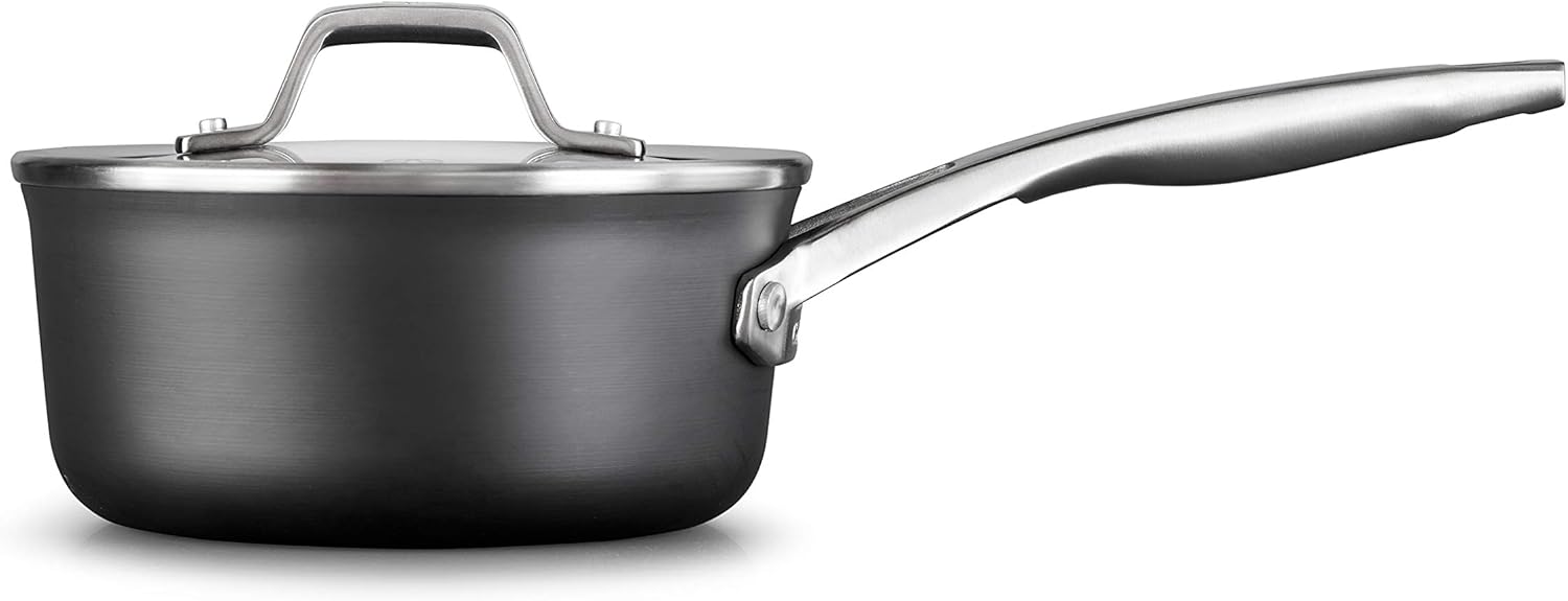 Calphalon Premier Hard-Anodized Nonstick Cookware, 1.5-Quart Sauce Pan with Cover Black