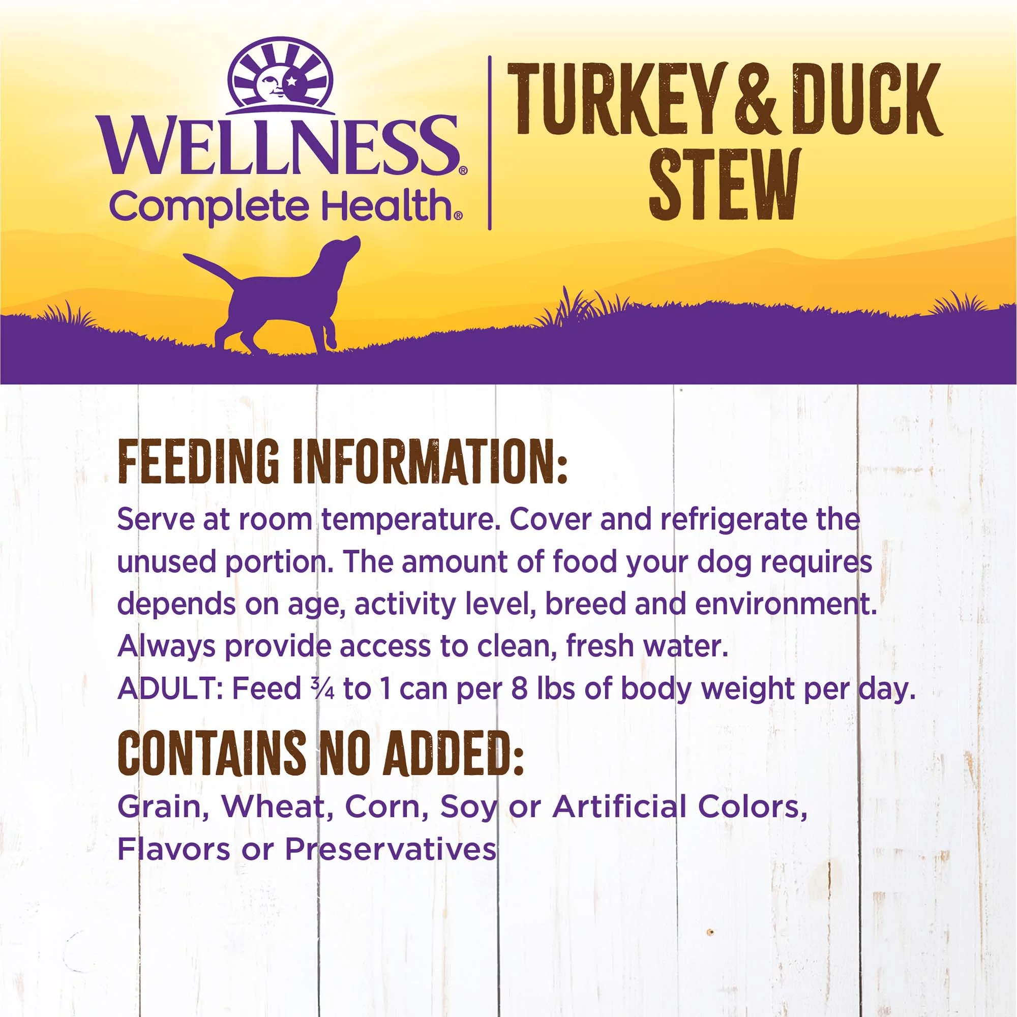 Wellness Thick & Chunky Natural Grain Free Canned Dog Food, Turkey & Duck Stew, 12.5-Ounce Can (Pack of 12)