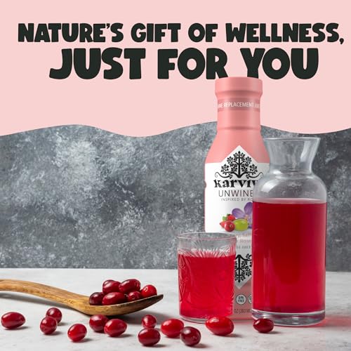 Karviva Unwined Non Alcoholic Wine, Organic All Natural Pack of 4 12 fl oz Malbec Wine, Gluten Free Wine Alternative, Calming and Nourishing Juice Concentrate with Herbs and Antioxidants, Alcohol Removed Wines, Mocktails Non-Alcoholic Drinks