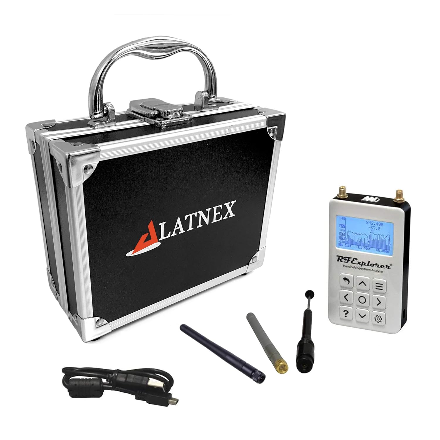 LATNEX Spectrum Analyzer RF Explorer with Aluminum Carrying Case - 6G Combo Plus Slim