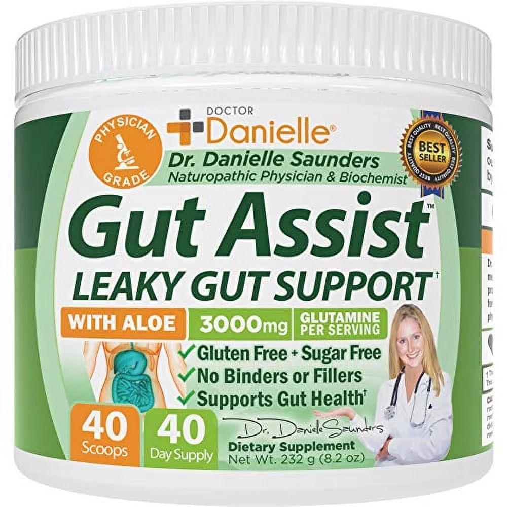 Gut Assist - Leaky Gut Repair Supplement Powder - Glutamine, Arabinogalactan, Licorice Root - Supports IBS, Heartburn, Bloating, Gas, Constipation, SIBO from Doctor Danielle