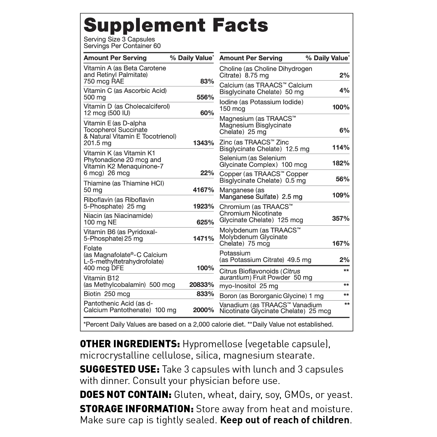Amy Myers MD Multivitamin for Women and Men, Immune and Thyroid Support, Stress Relief - Activated B Vitamins, Zinc, Selenium, Iodine - Rich in Nutrients and Minerals, Increase Energy Levels 180 Caps
