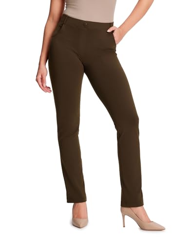 Yogipace,Belt Loops,Women's Petite/Regular/Tall Straight Leg Yoga Dress Pants