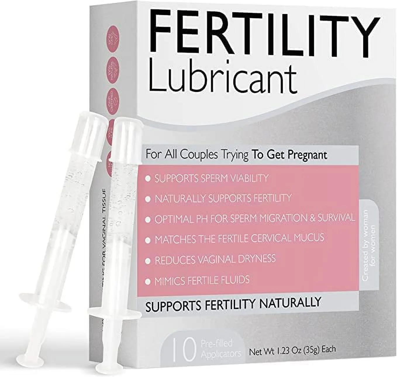 Fertility Lubricant Conceive Support | Sperm & Vaginal-Friendly Support for Couples Trying to Get Pregnant | 10 Pre-Filled Applicators