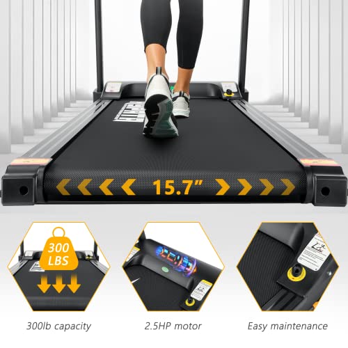 Treadmill 300 lb Capacity,Max 2.5 HP Folding Treadmills for Running and Walking Jogging Exercise with 12 Preset Programs, 300 LBS Weight Capacity,Treadmills for Home