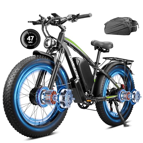 Dual Motor Ebike,37MPH Fast Electric Bike Peak 3000W/5000W 23AH Ebike for Adults UL Certified Battery Commuting Electric Bicycle 87 Miles Long Range 7-Speed 26