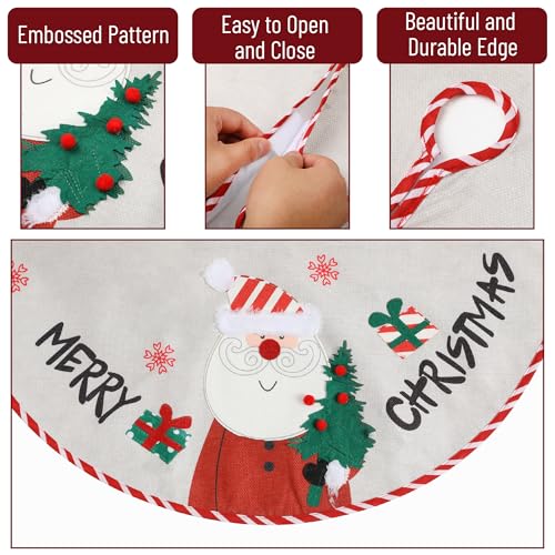 Mr. Pen- Christmas Tree Skirt 48 inches, Knitted Christmas Skirt Tree, Xmas Tree Skirt