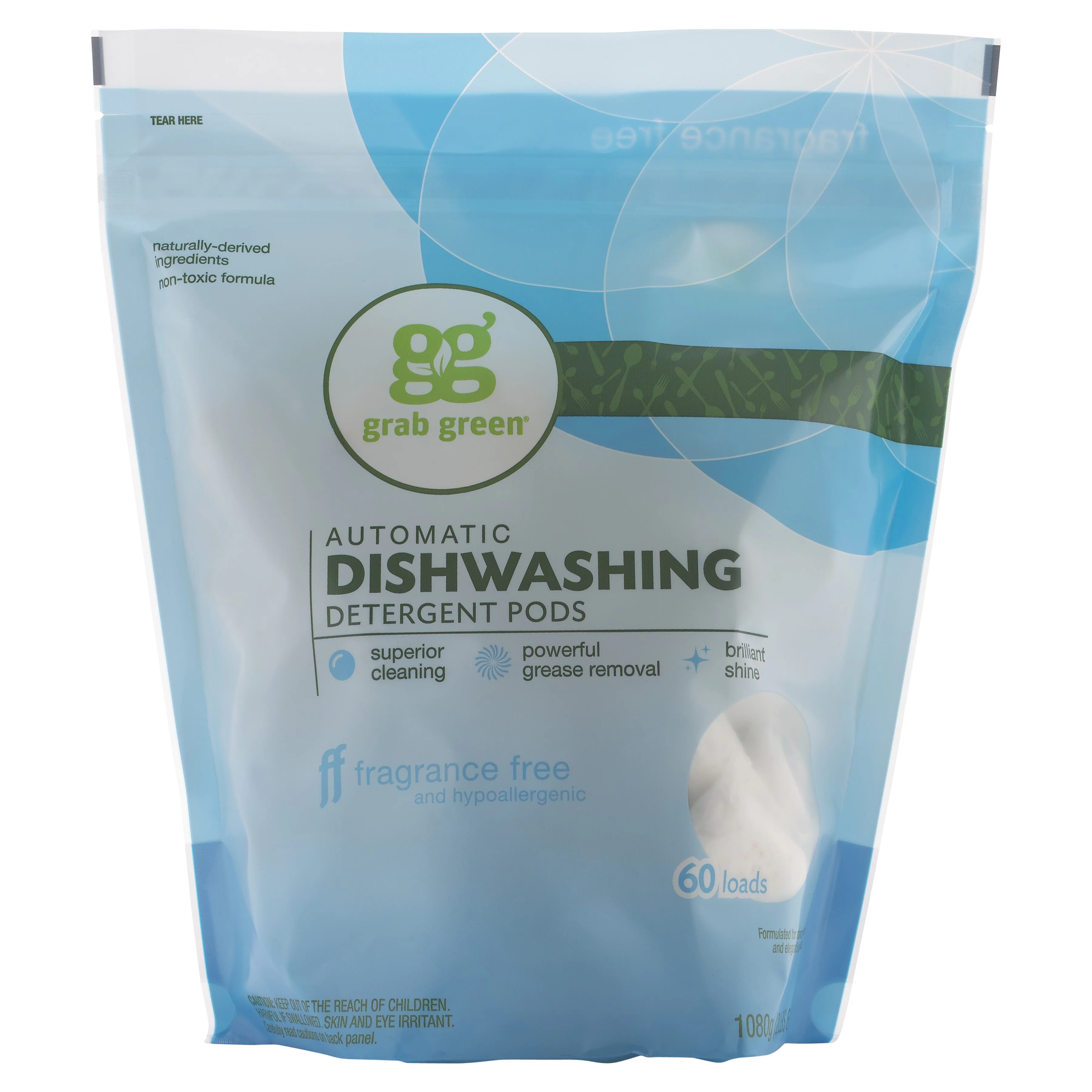 Grab Green Pods Dishwasher Detergent, 38.09 Ounce, 60 Count