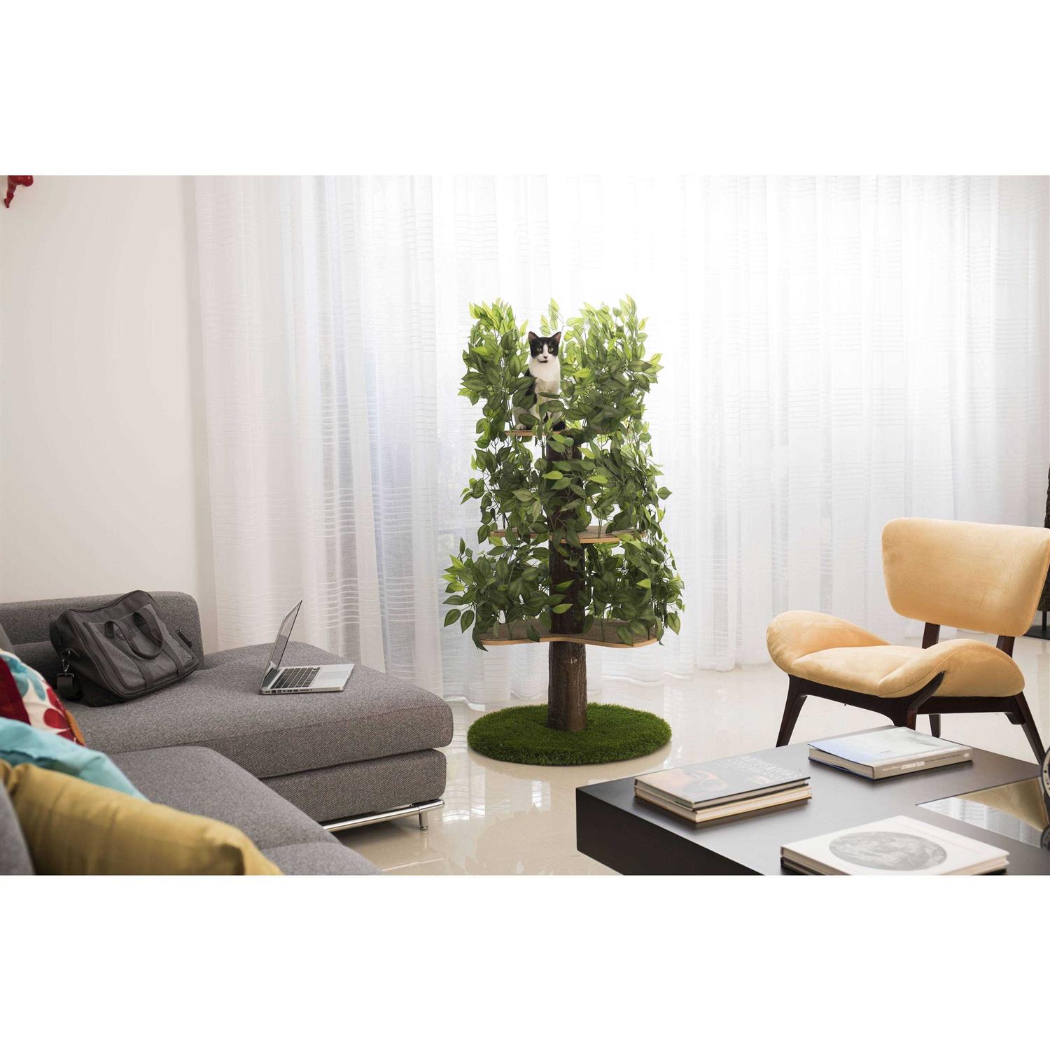 On2Pets Cat Tree with Leaves Cat House & Cat Activity Tree - Pet Supplies online store