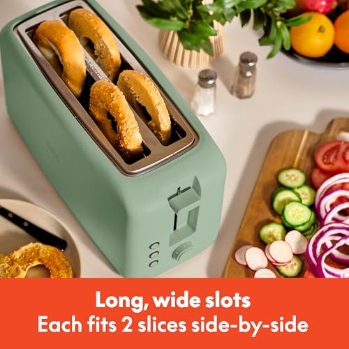 bella 2 Slice Slim Toaster, Fits-anywhere™ Kitchenware, 6 Setting Shade Control with Reheat & Cancel Buttons, Removable Crumb Tray, 10” Long Slot, Anti Jam & Auto Shutoff, 900 Watt, Oatmilk