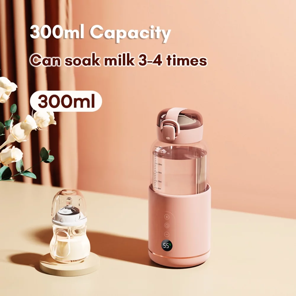 Htovila Electric Kettle,Kettle Baby Water Warmer Wireless Instant Portable Water Warmer Kettle Car Precise Temperature Built-in Baby 300ml Temperature Built-in Battery Car Outdoor Kettle 300ml Water