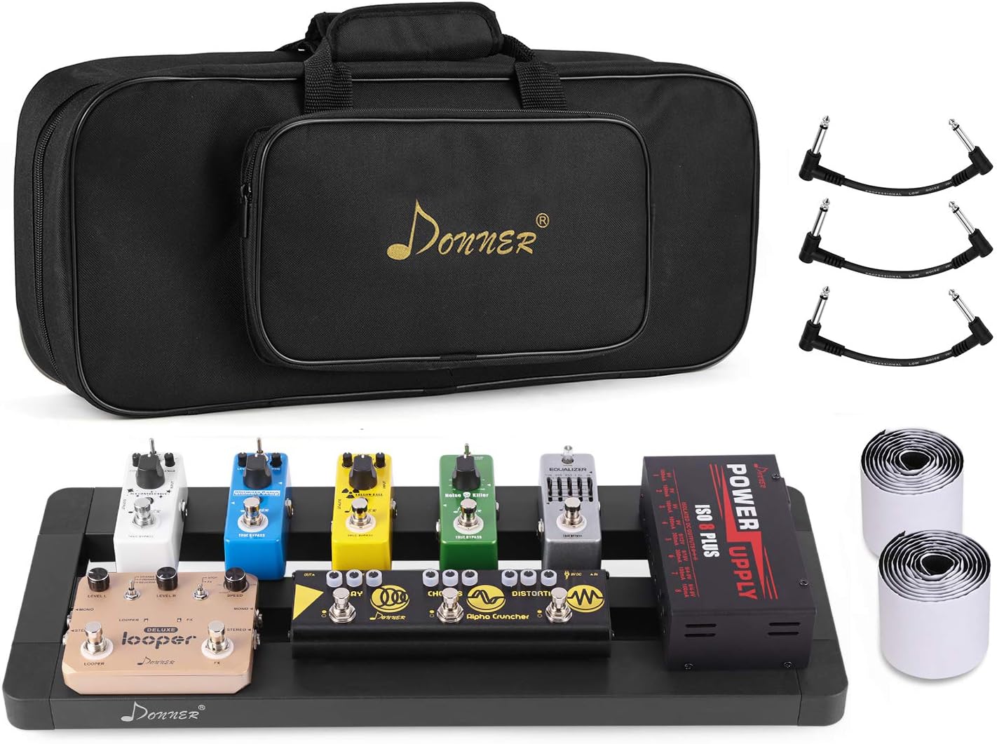 Donner Guitar Pedal Board Case DB-4 Disassembled Pedalboard 20'' x 8'' with Bag