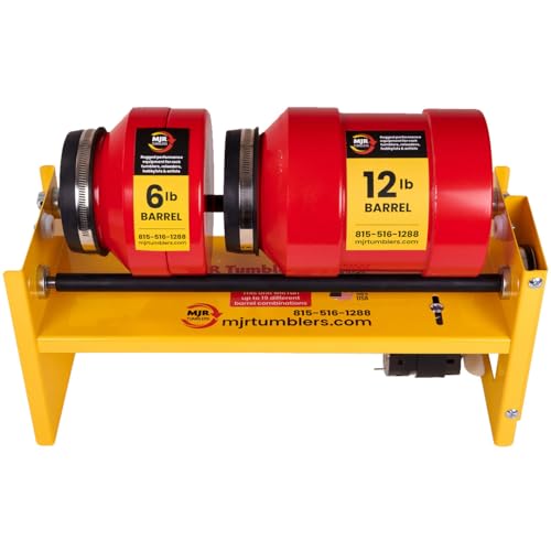 MJR Tumblers Multi-Barrel Rock Tumbler - Durable Leak-Proof Rock Polisher for Kids and Adults Rock Tumbling Tool Geology Hobby Science Kit, Rocks & Crystals, 6 & 12 Pound Unit Large Base