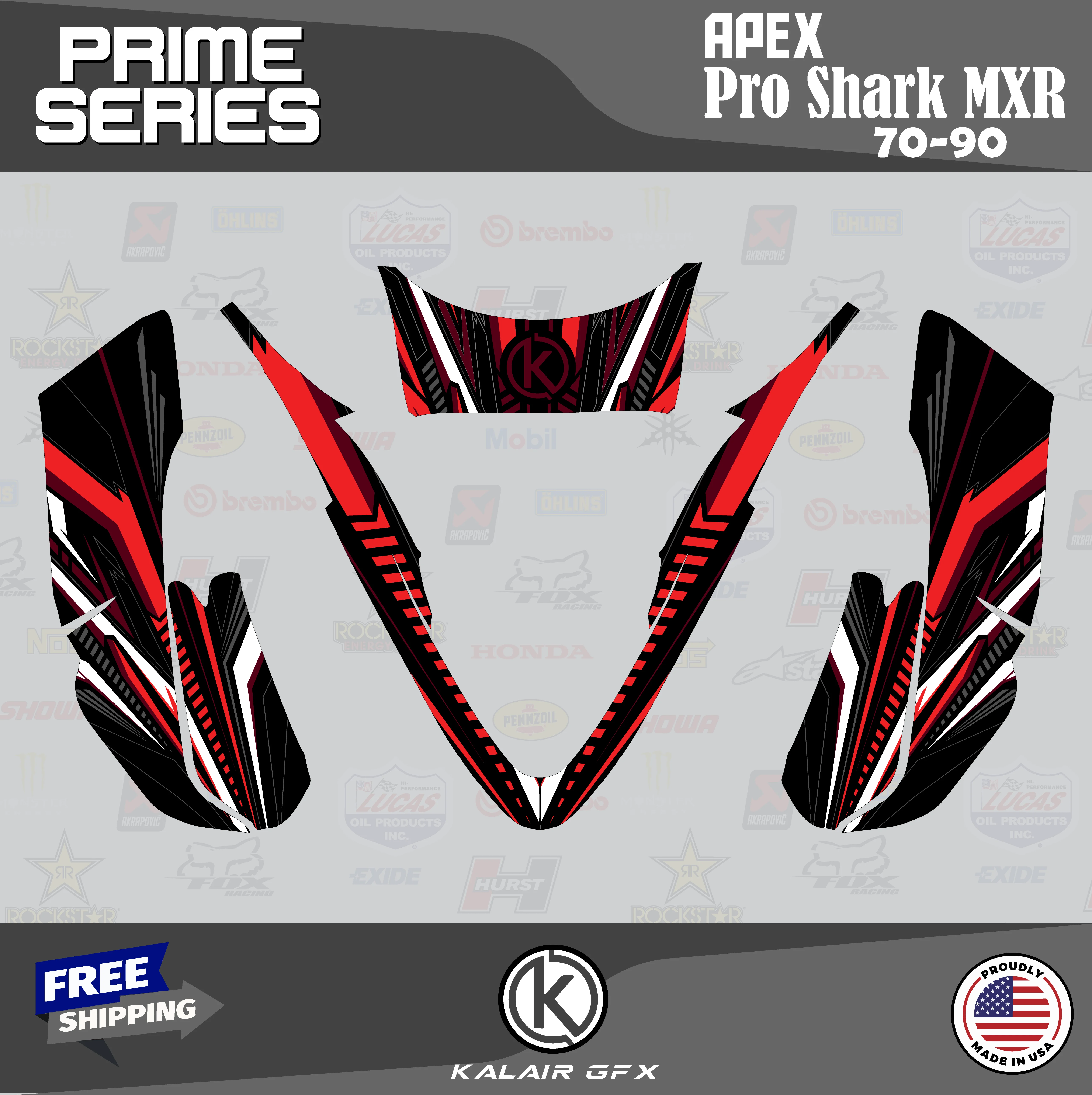 Kalair GFX Graphics Kit for APEX PRO SHARK MXR70 MXR90 (All Years) Prime Series