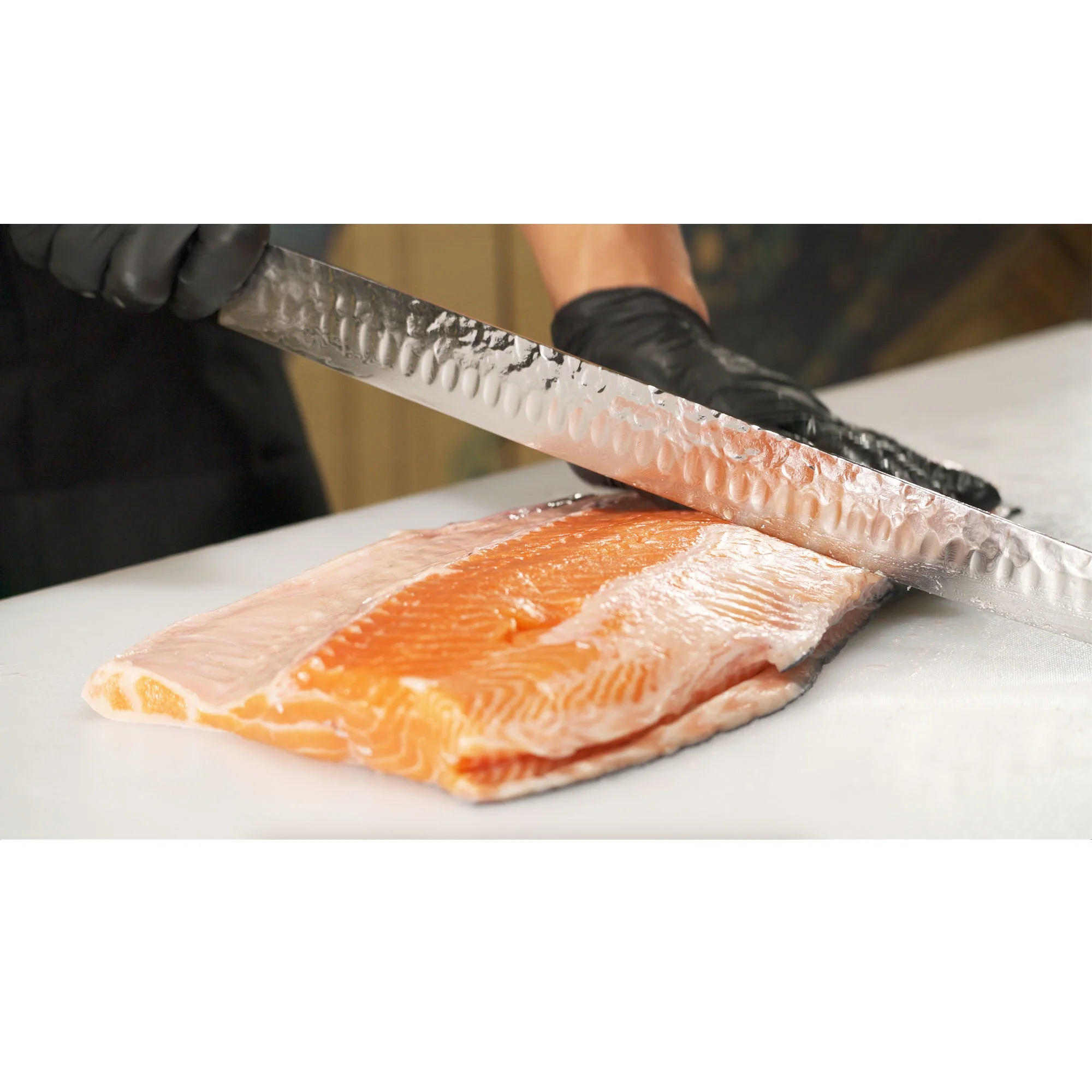 YOUSUNLONG Sakimaru Knife 15 inch - Japanese Damascus Steel Fillet Knives Natural Handle With Leather Sheath