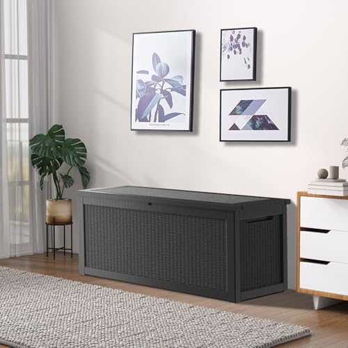 150GAL Brown Large - Capacity Outdoor Deck Box with Lock Hole – Waterproof, SGS - Certified UV Resistance, Ideal for Storing Patio Furniture Sets & Seasonal Decor, Hassle - Free Setup