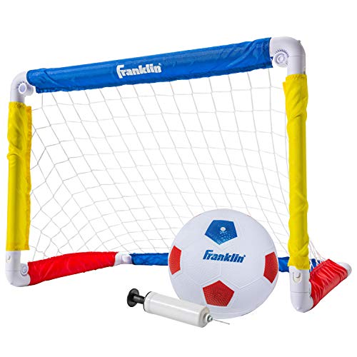 Franklin Sports Kids Mini Soccer Goal Set - Backyard/Indoor Mini Net and Ball Set with Pump - Portable Folding Youth Soccer Goal Set - 24