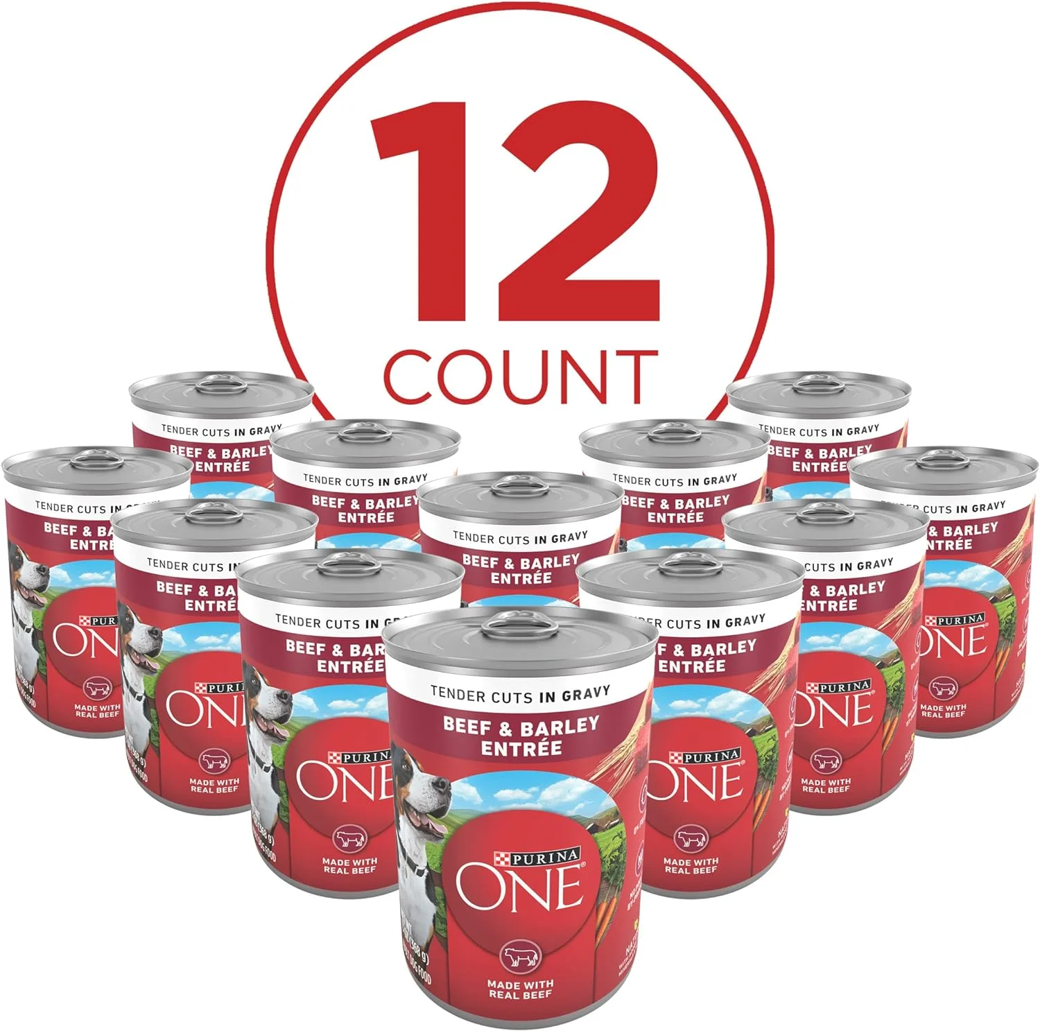 Purina ONE Tender Cuts in Gravy Beef and Barley Entree in Wet Dog Food Gravy - (12) 13 oz. Cans