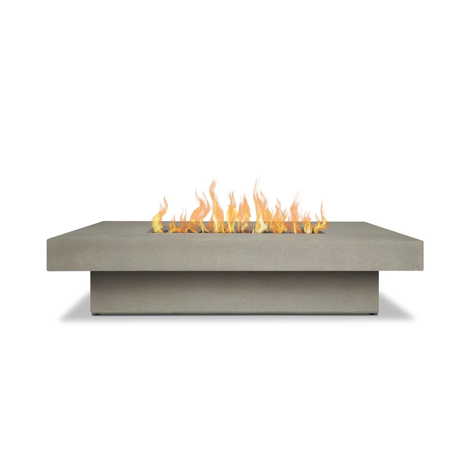 BBQGuys Signature Geneva 60-Inch Rectangle Propane Fire Table - Flint - 1581LP-FLNT