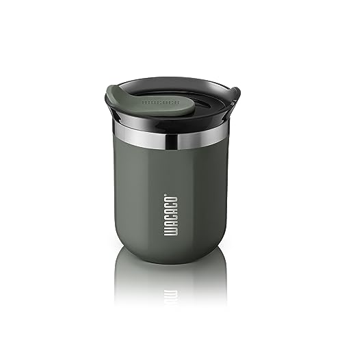 WACACO Octaroma Classico Vacuum Insulated Coffee Mug, Double-wall Stainless Steel Travel Tumbler With Drinking Lid, 6 fl oz (180ml), Carmine Red