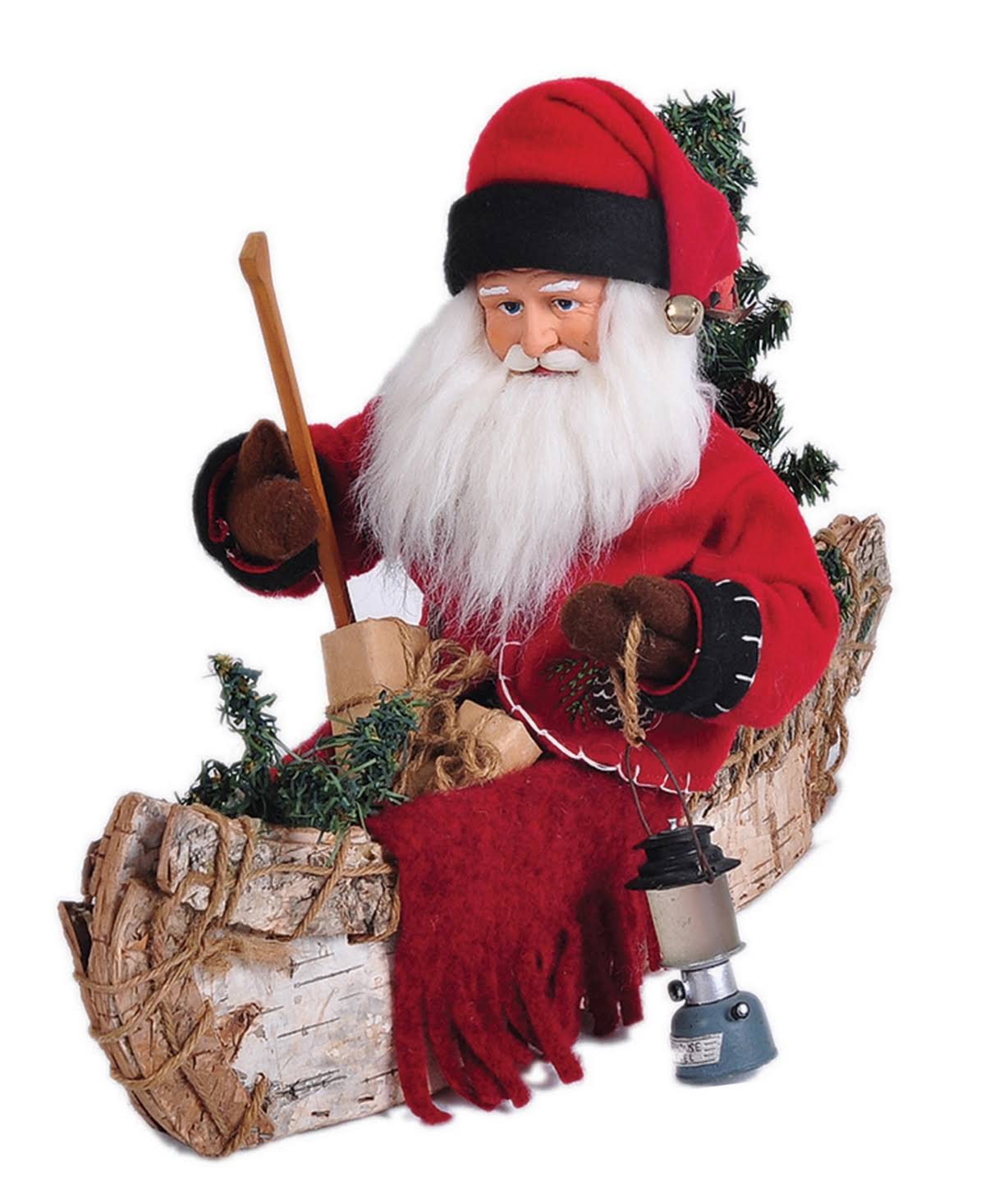 Santa&s Workshop Santa in A Canoe