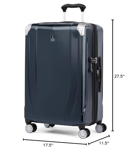 Travelpro Pathways 3 Hardside Expandable Luggage, 8 Spinner Wheels, Lightweight Hard Shell Suitcase, Carry On 21 Inch, Black Knight