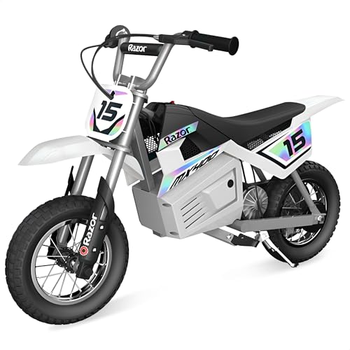 Razor MX400 Dirt Rocket - Electric-Powered Dirt Bike for Kids 8+, Up to 14 MPH, High/Low Speed Switch, Up to 60 Minutes Ride Time
