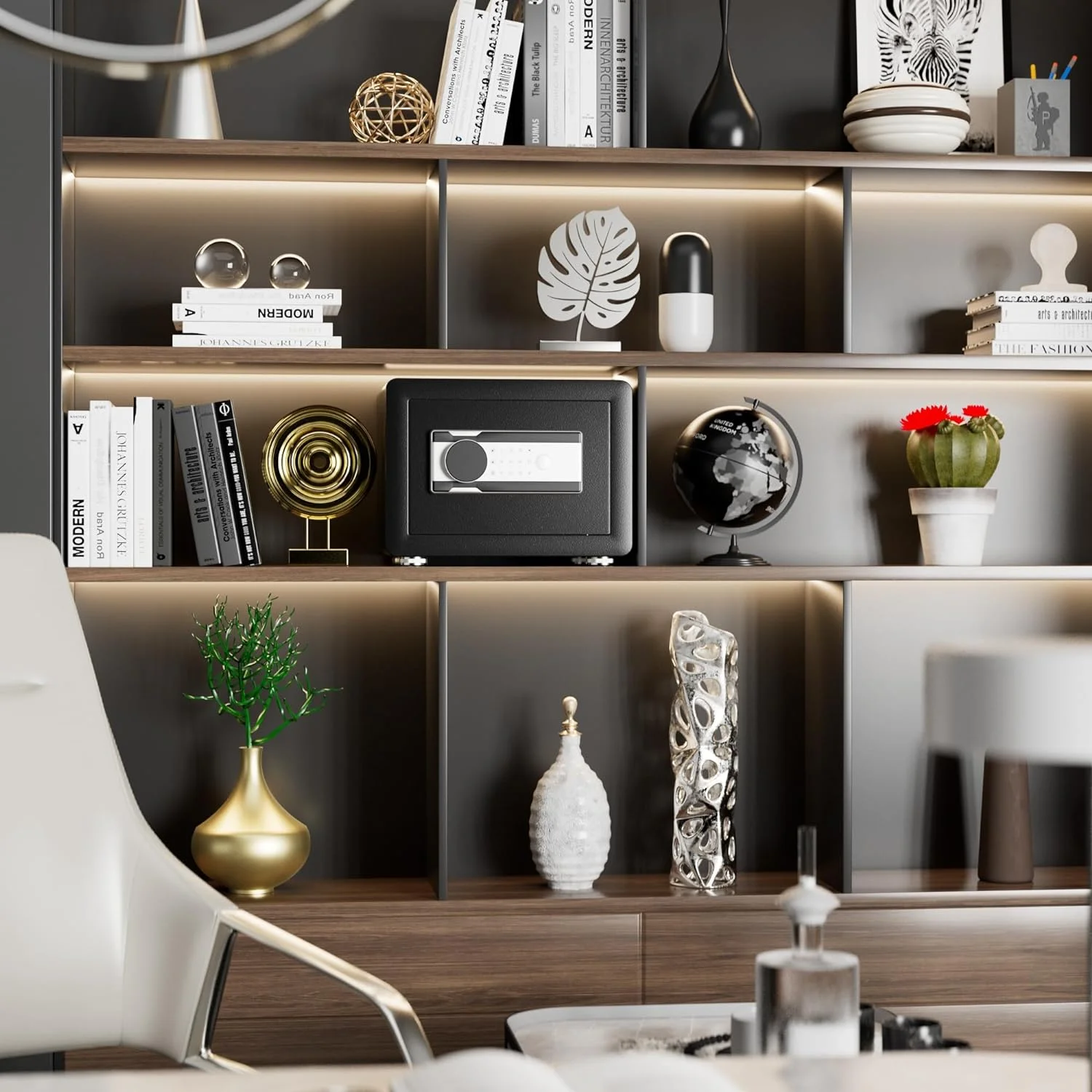 JAORD Safe Box, 0.8 Cubic Feet Steel Security Safe with Lock Box/Electronic Keypad, Used for Home Office Hotel Business Storing Cash, Jewelry, Passport, Documents, Black