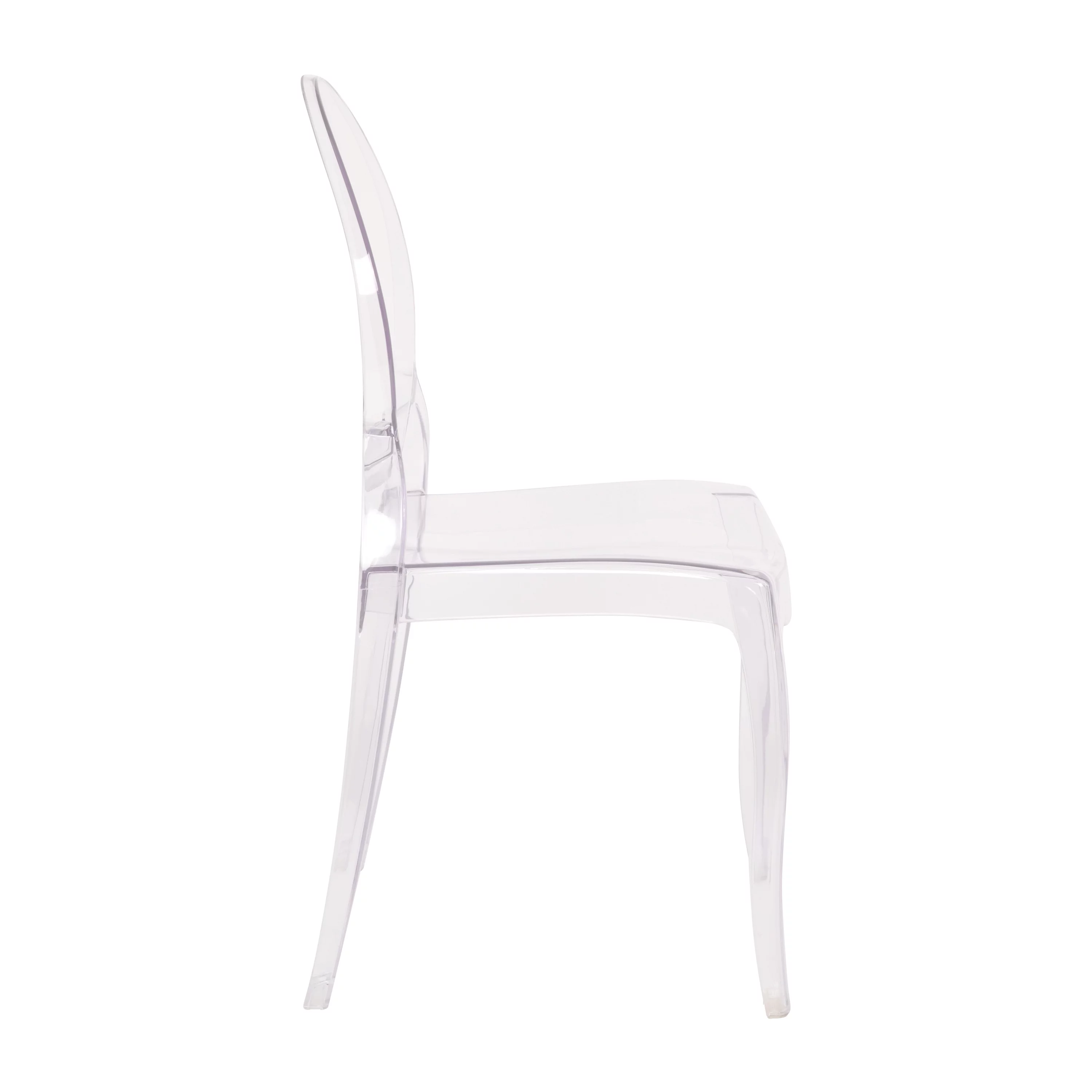 Flash Furniture Revna Series Ghost Chair, Set of 4, Clear Plastic