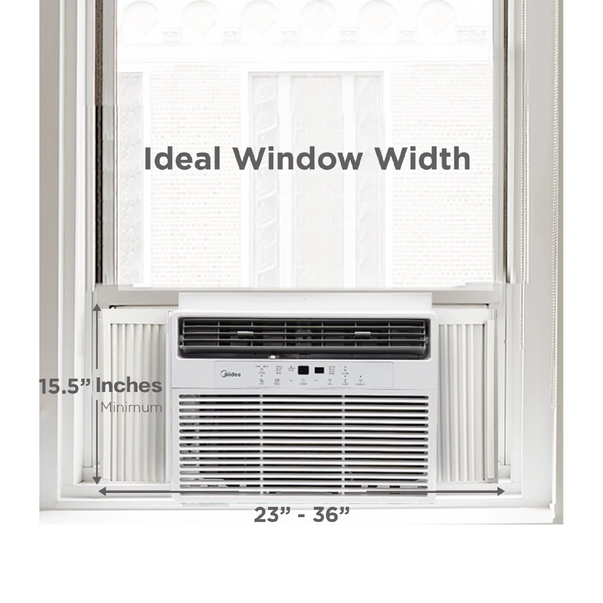 Midea 12,000 BTU 115V Smart Window Air Conditioner with ComfortSense Remote, Cools up to 550 Sq. Ft., White, MAW12S1WWT