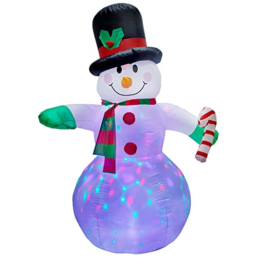 Dynaming 6 FT Christmas Inflatable Snowman, Christmas Blow up Decoration with Rotating LED Lights, Perfect for Indoor Outdoor Garden Yard Holiday Xmas Party