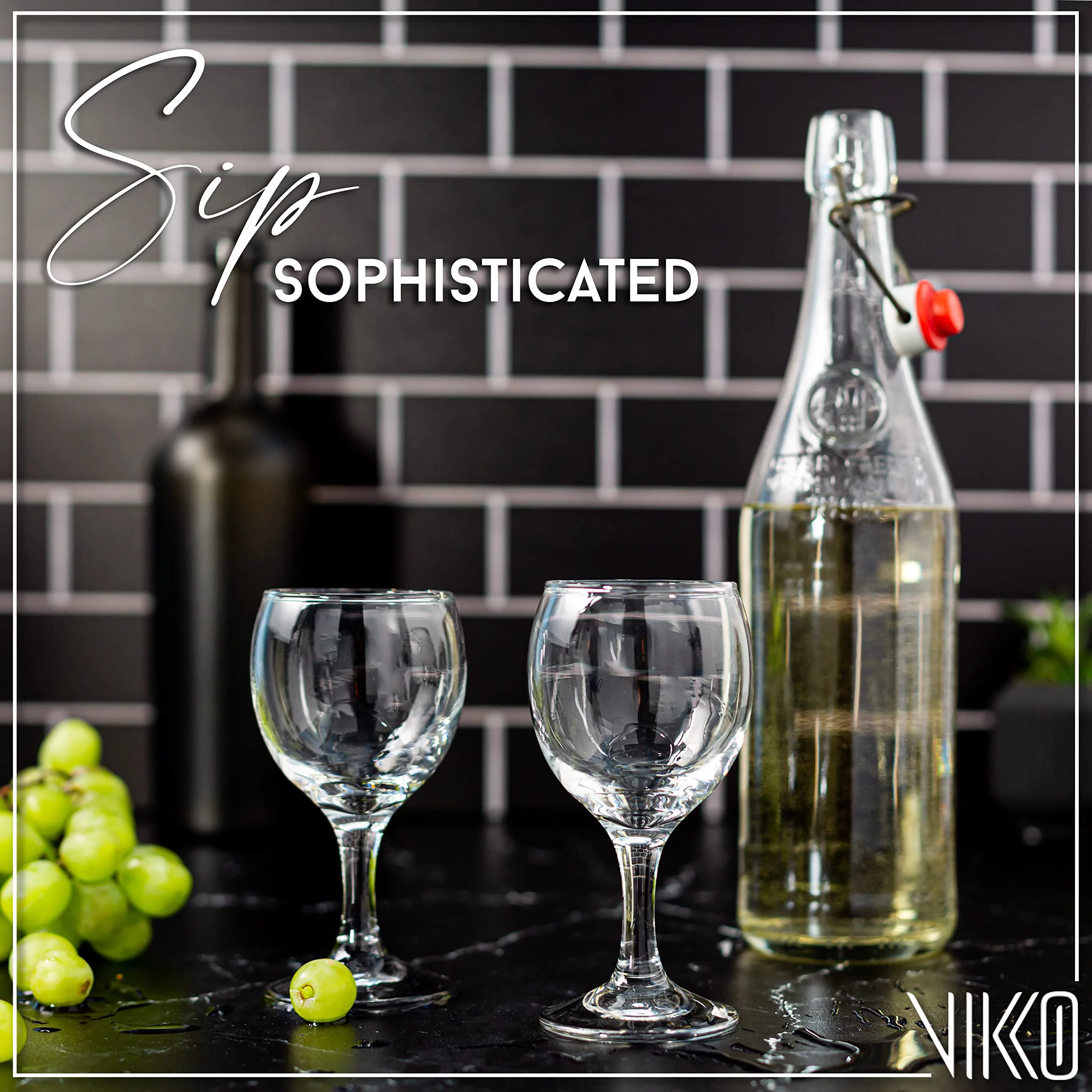 Vikko 5.5-Oz SMALL Wine Glasses, Beautiful Round Dessert Wine Glasses, Set of Wine Glasses, Durable Stemmed Wine Glasses, Dishwasher Safe Thick Wine Glasses, White Wine Glasses Set of 6