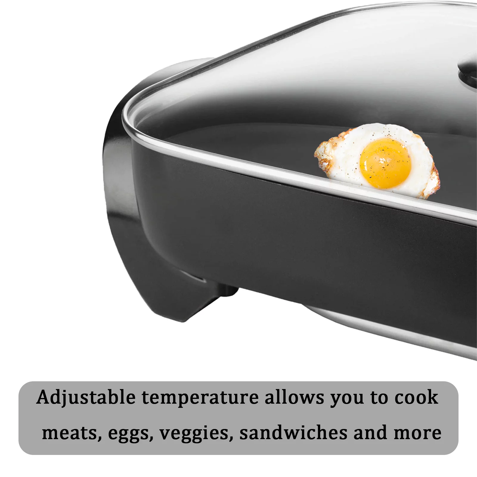 Large Capacity Nonstick Electric Skillet - Serves 4 to 6 People (16 inch)