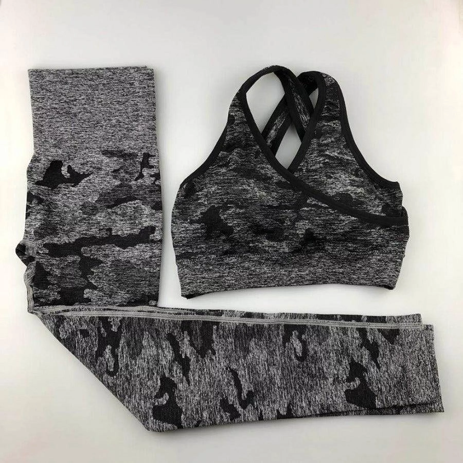 Women seamless camouflage yoga set fitness clothing sports wear gym leggings padded bra sports suits
