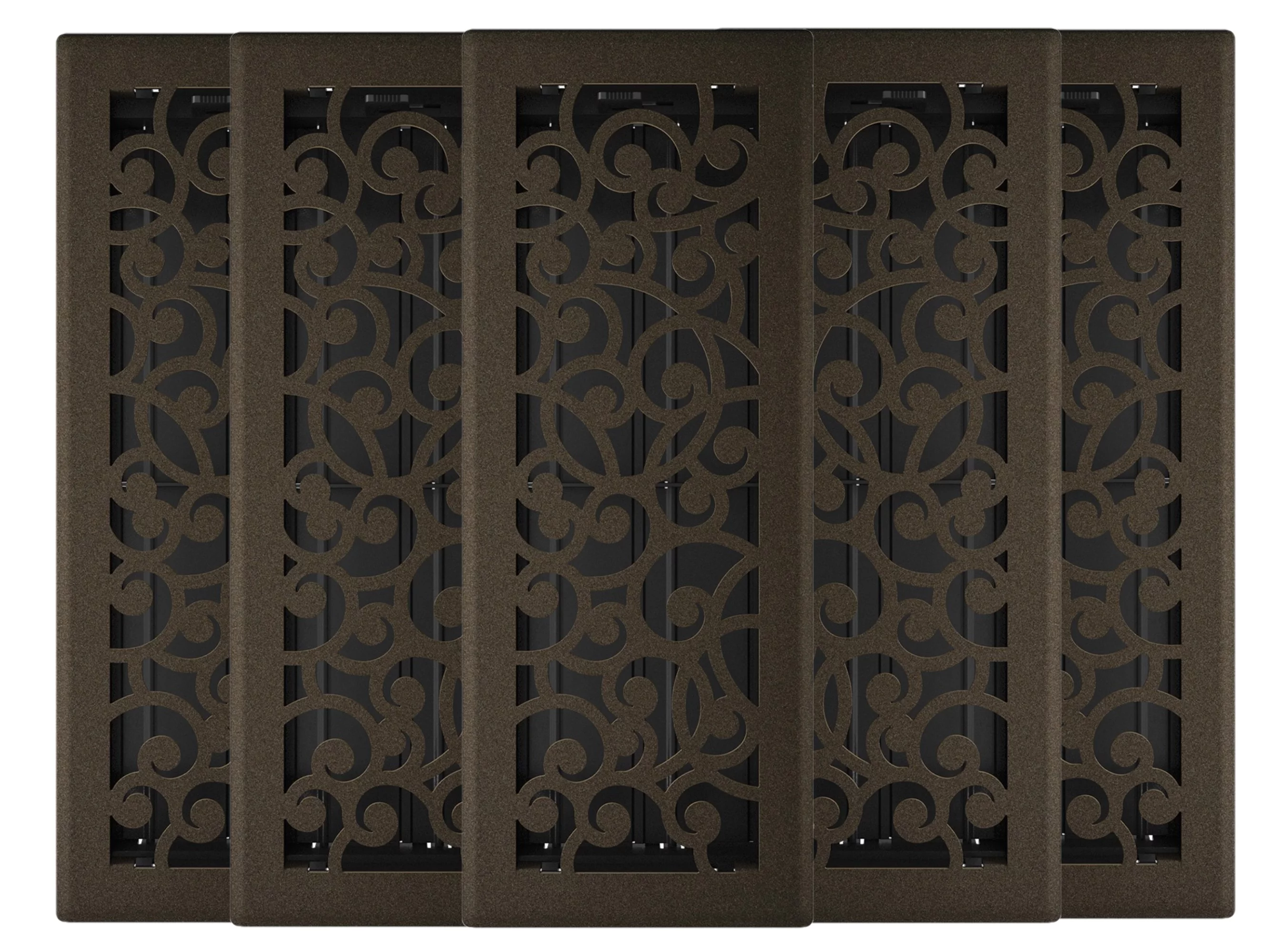 Imperial 4in x 12in Wonderland Style Bronze Age Metal Rectangular Air Floor Register (5 PACK)