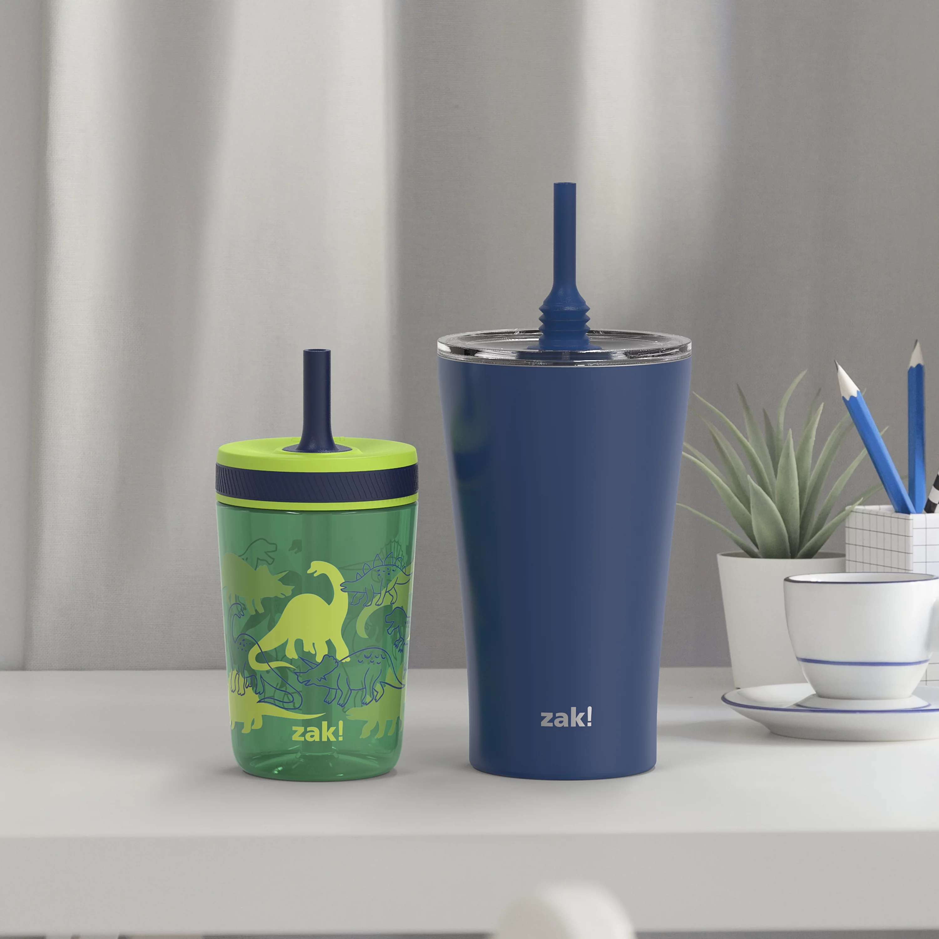 Mixed Indigo And Dino Camo Antimicrobial 20oz Stainless Steel Vancuum Alfalfa Tumbler And 15oz PP Kelso Tumbler 2pc In Remailer (Water Bottles)