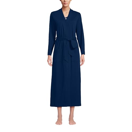 Lands' End Women's Cotton Long Sleeve Midcalf Robe