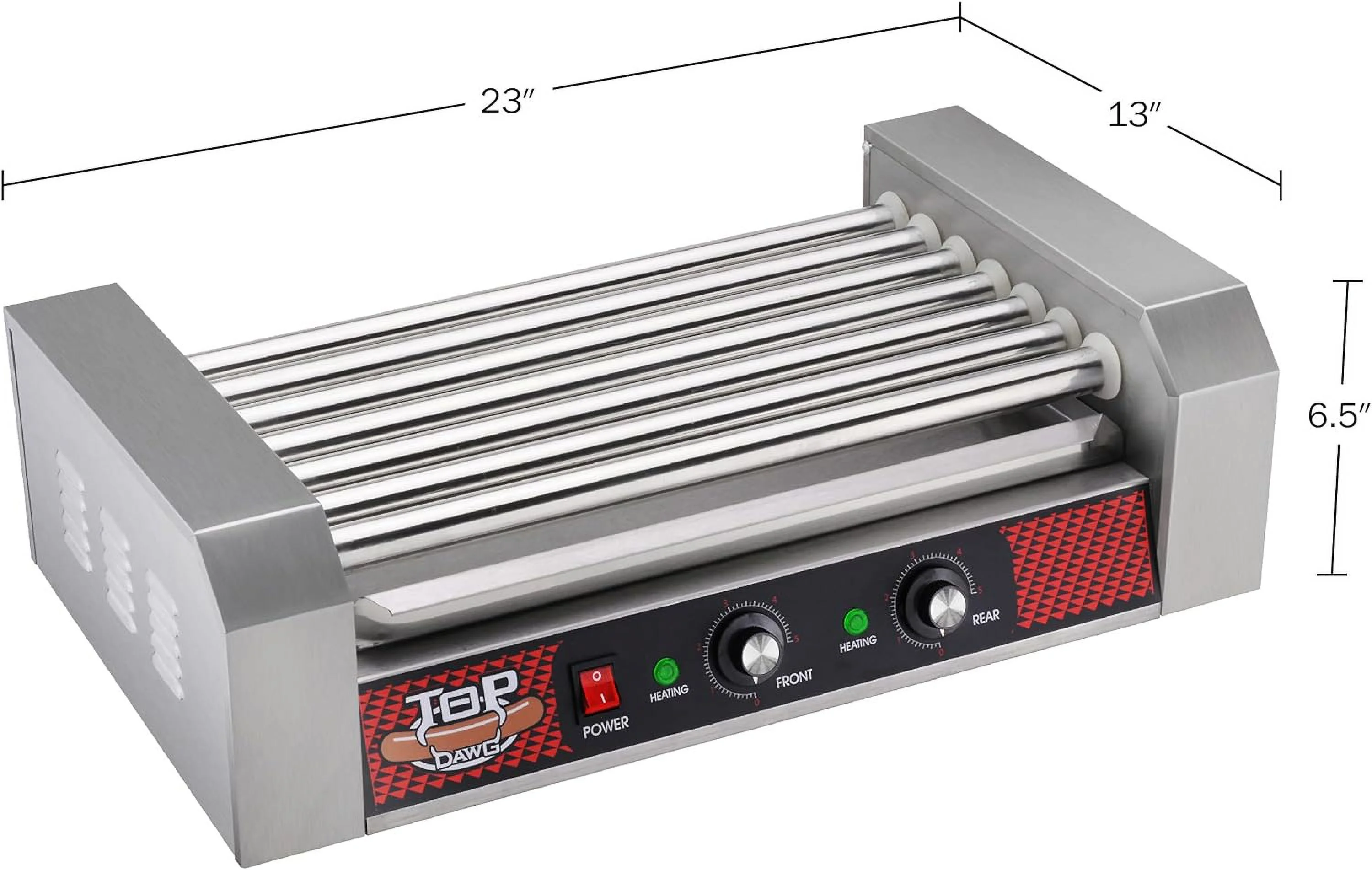 Roller Machine – Stainless-Steel Cooker with 7 Non-Stick Rollers – Cooks 18 s – Concession Stand Supplies by Great Northern Popcorn