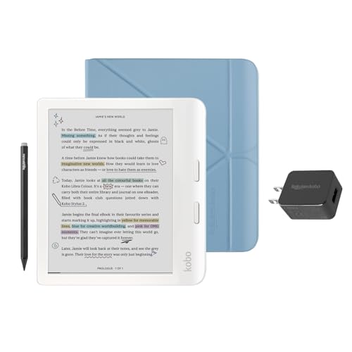 Kobo Libra Colour White eReader with Case Bundle