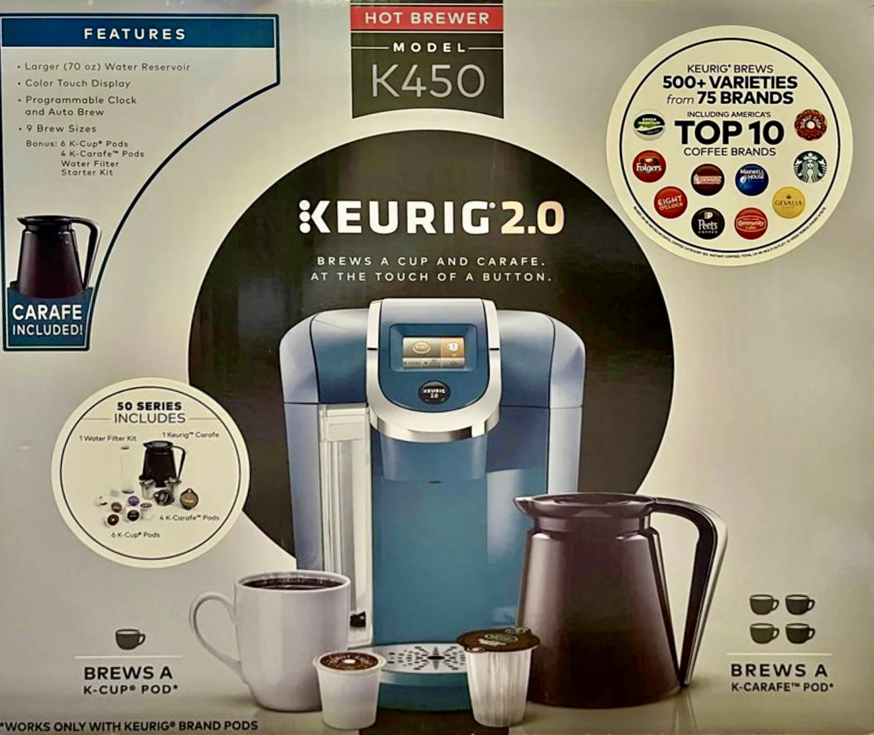 Keurig K450 Brewing System, 4 cups, Deep Sea ( Blue)