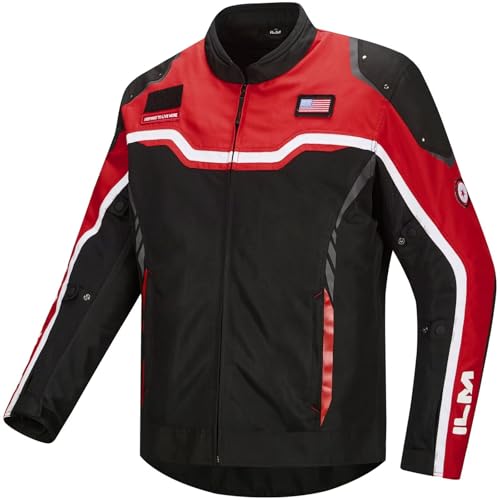 ILM Motorcycle Mesh Jacket with CE Armor and Detachable Waterproof Liner Dual Sport All Season Riding for Men Model JRC2