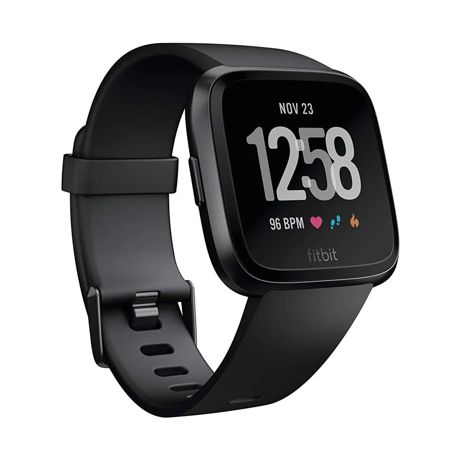 Restored Fitbit Versa Smart Watch w Heart Rate Monitor FB504GMBK Unisex Black (Refurbished)