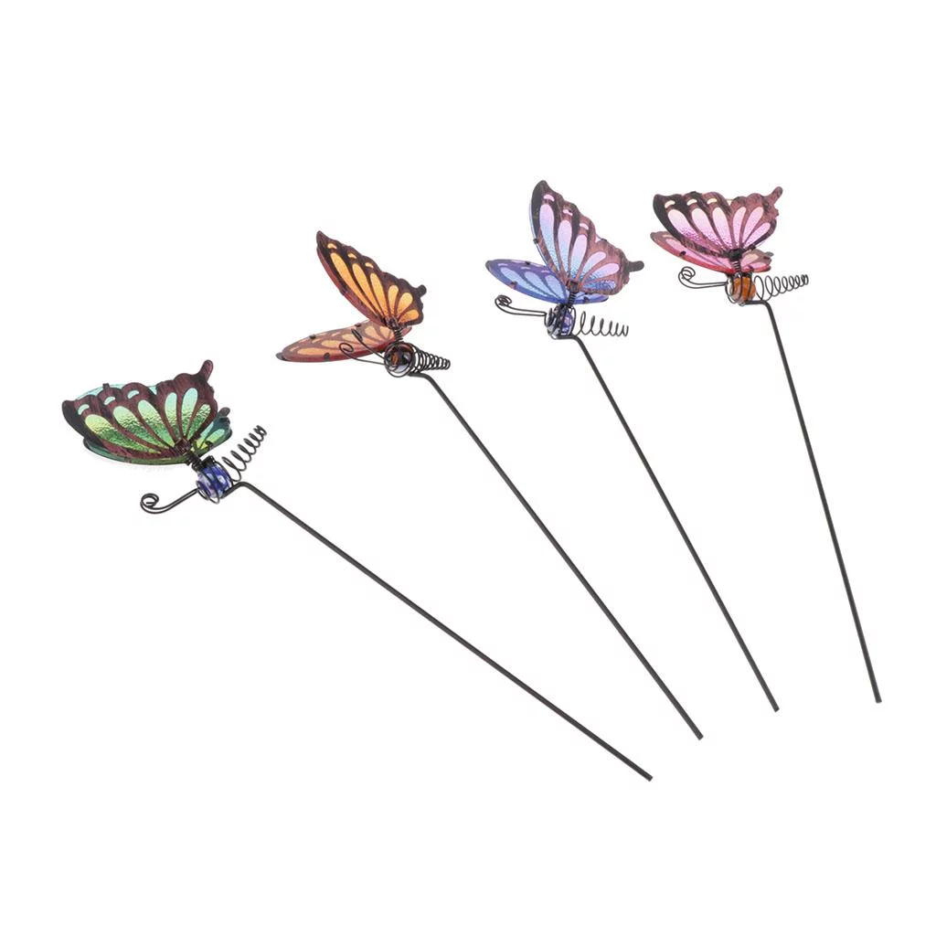 4pcs Butterfly Stakes Waterproof Decorations for Patio Flower Pot,