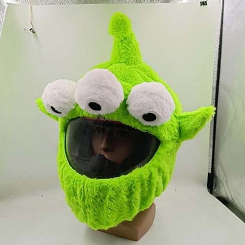 Motorcycle Helmet Cover,Funny Crazy Motorcycle Helmet Cover,Dustproof Decorative Cover Plush Full Face Helmet Protective Cover, Fun Riding Gear an Accessories