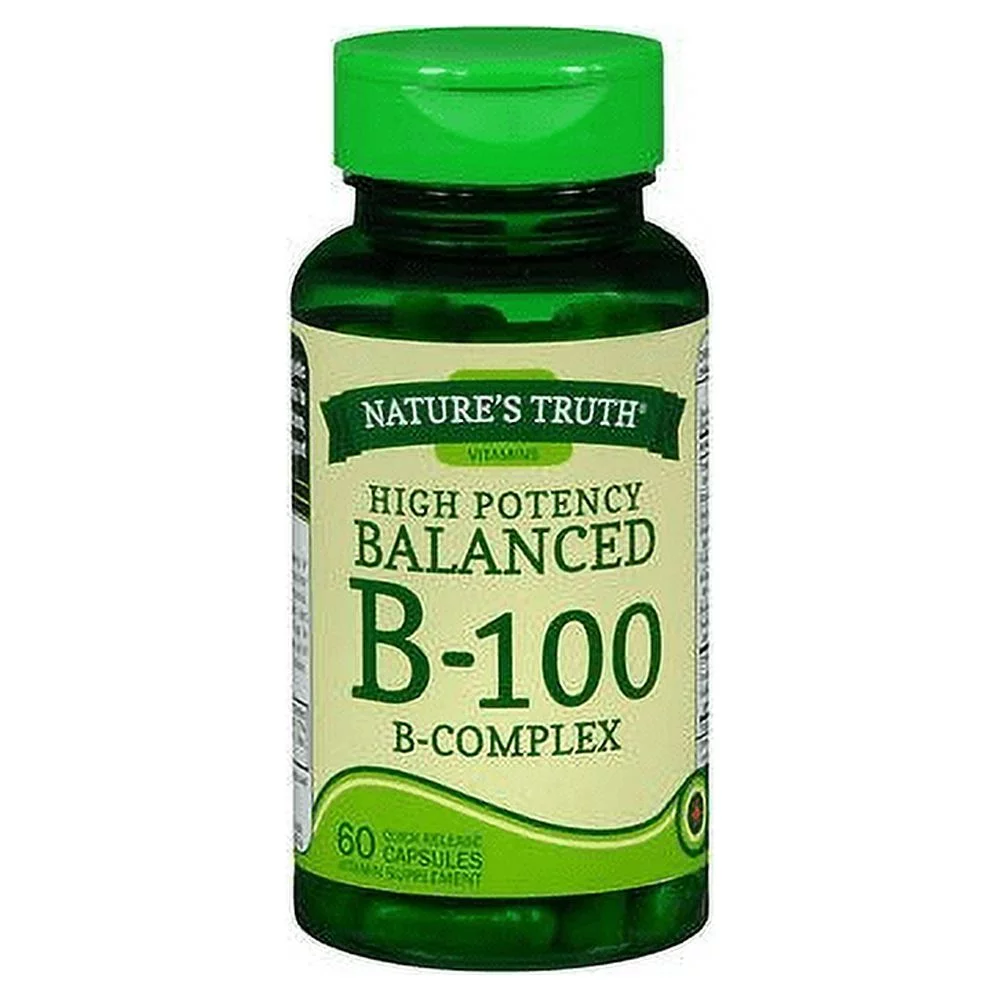 Nature's Truth High Potency Balanced B-100 B- Complex Quick Release Capsules - 60 ct, Pack of 6