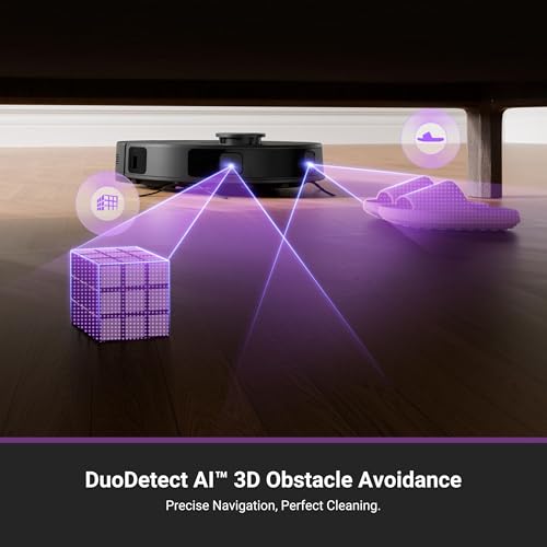 Eureka E20 Plus Robot Vacuum and Mop Combo, Robot Vacuum Cleaner with Bagless Self Emptying Station, 45-Day Capacity 8000Pa Suction and Anti Hair-Tangling Brush App Control LiDAR Navigation